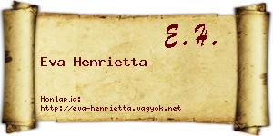 Eva Henrietta névjegykártya